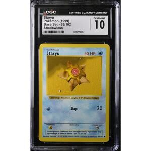 Base Set (Shadowless) #065/102 Staryu CGC 10